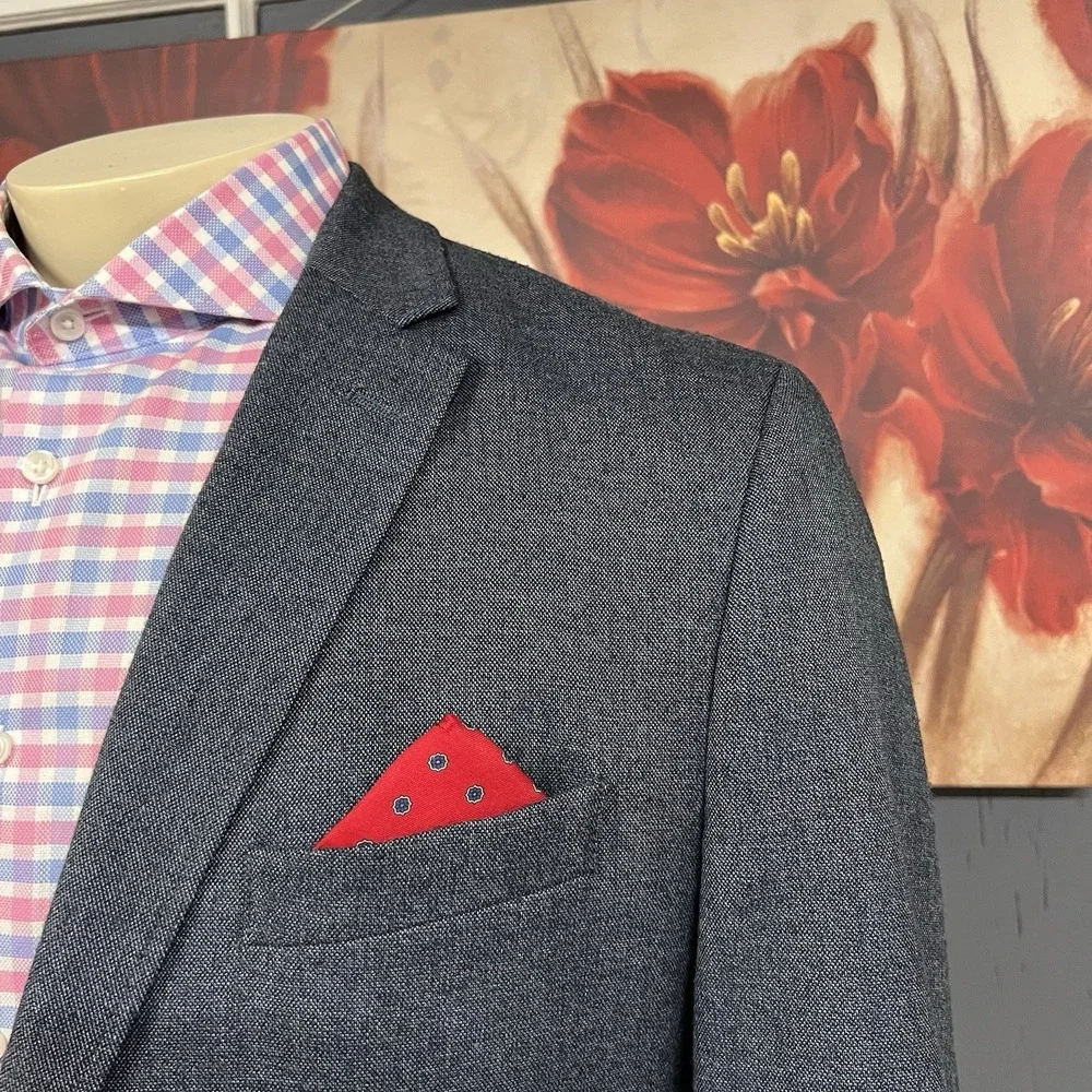 Joseph Abboud Blazer Mens Sz Large (44R) Polyester Blend Stretch Navy Flannel